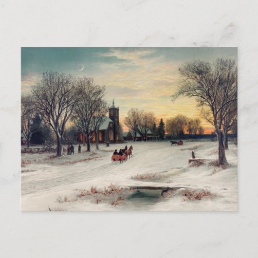 Antike Winterpostkarte Postkarte (Vorderseite)