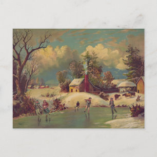 Antike Winterpostkarte Postkarte