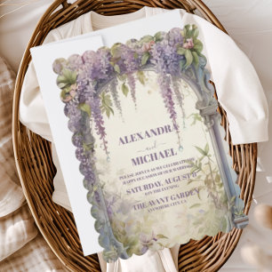 Antike Wisteria-Gartenhochzeit Einladung