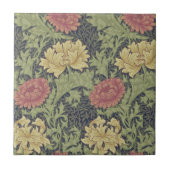Antike Wm Morris Chrysanthemum Design Repro Tile Fliese (Vorderseite)