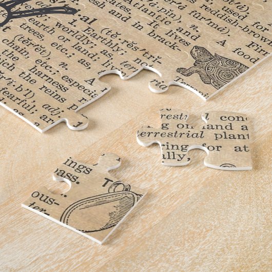 Antike Wörterbuch-Seite mit Puzzle (Seite)