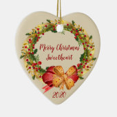 Antike Wreath Christmas Sweetheart Keramik Ornament (Rechts)