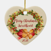 Antike Wreath Christmas Sweetheart Keramik Ornament (Hinten)