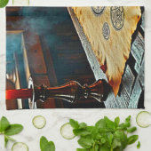 Antike Zauber auf einem Mystischen Scroll Geschirrtuch (Gefaltet)