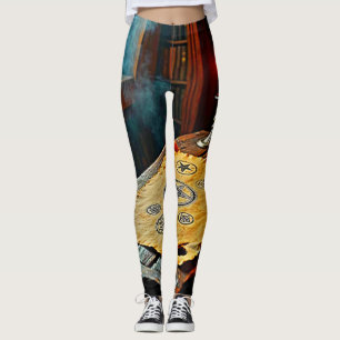 Antike Zauber auf einem Mystischen Scroll Leggings