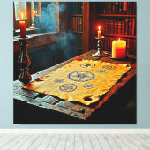 Antike Zauber auf einem Mystischen Scroll Leinwanddruck (Insitu (Holzboden))