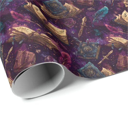 Antike Zauberbücher und bezaubernder Kollege für Q Geschenkpapier (Rolleneckpunkt)