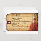 Antike Zehe-Umbau-Einladung - Leichenschauhaus - Einladung (Vorderseite)