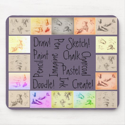 Antike Zeichnungen Gezeichnet Skizzenmalerei Mousepad (Vorne)