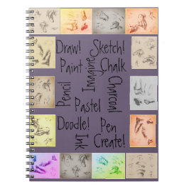 Antike Zeichnungen und inspirierend Kunstwörter Notizblock