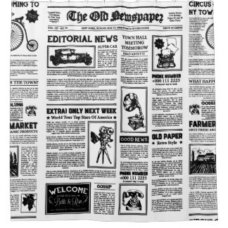 Antike Zeitung 1920 Flapper Vintag Schwarz-weiß Duschvorhang