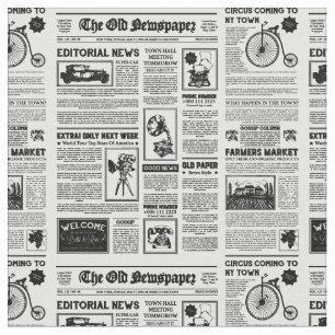 Antike Zeitung 1920 Flapper Vintag Schwarz-weiß Stoff