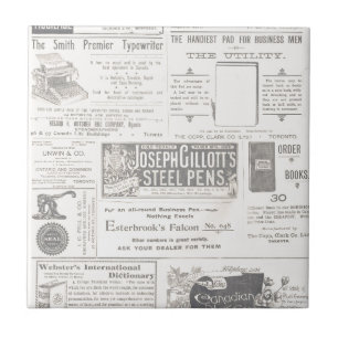 Antike Zeitungsanzeige Fliese