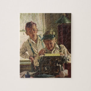 Antike Zeitungsjournalisten, Schreiber Schreibmasc Puzzle