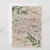 Antike Ziegelgrün Chic Hochzeit Einladung (Rückseite)