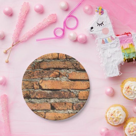 Antike Ziegelmauer Pappteller (Party)