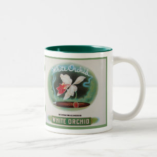 Antike Zigarrenetikette Zweifarbige Tasse