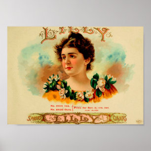 Antike Zigarrenkistchen-Etikette Poster