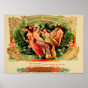 Antike Zigarrenkistchen-Etikette Poster