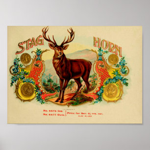 Antike Zigarrenkistchen-Etikette Poster