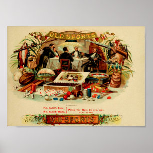 Antike Zigarrenkistchen-Etikette Poster