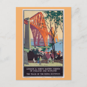 Antike Zugreise London England Schottland Postkarte
