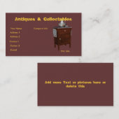 Antiken u. Sammlerstücke Visitenkarte (Vorne/Hinten)