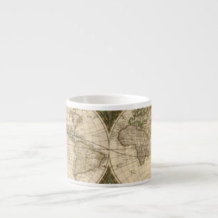 Antiken-Weltkarte 1660 durch Frederick de Wit Espressotasse