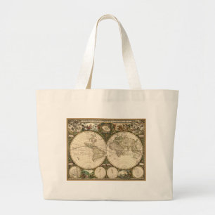 Antiken-Weltkarte 1660 durch Frederick de Wit Jumbo Stoffbeutel