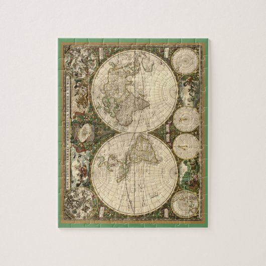 Antiken-Weltkarte 1660 durch Frederick de Wit Puzzle (Vertikal)