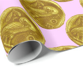 ANTIKENEULE lila Geschenkpapier (Rolleneckpunkt)