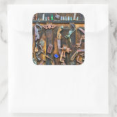Antikensammlung an der Wand Quadratischer Aufkleber (Tasche)