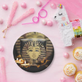 Antiker ägyptischer König mit leuchtenden Kerzenle Pappteller (Party)