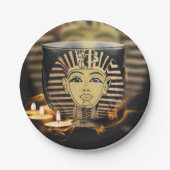 Antiker ägyptischer König mit leuchtenden Kerzenle Pappteller (Vorderseite)