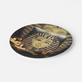 Antiker ägyptischer König mit leuchtenden Kerzenle Pappteller (Schrägansicht)