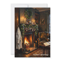 Antiker Apotheker Arzt Gemütlicher Kamin Weihnacht