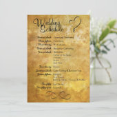 Antiker Art-Hochzeits-Zeitplan Einladung (Stehend Vorderseite)