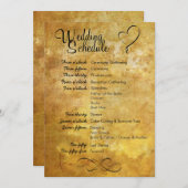 Antiker Art-Hochzeits-Zeitplan Einladung (Vorne/Hinten)