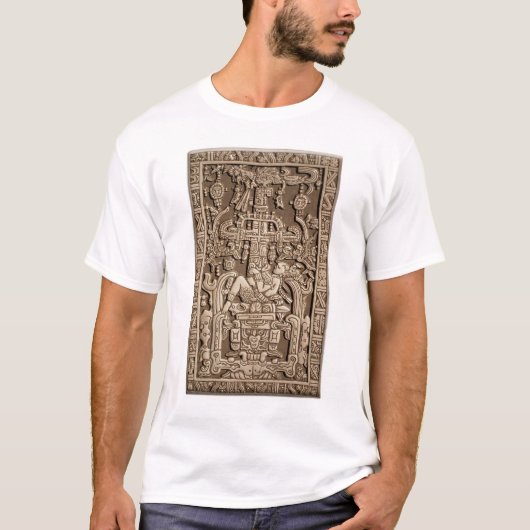 Antiker Astronaut. Pakal, Maya, Sarcophagusdeckel. T-Shirt (Vorderseite)