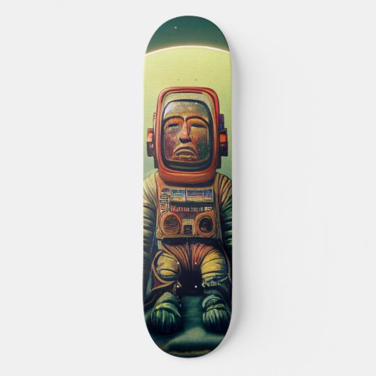 Antiker Astronauten-Explorer im All Skateboard (Vorderseite)