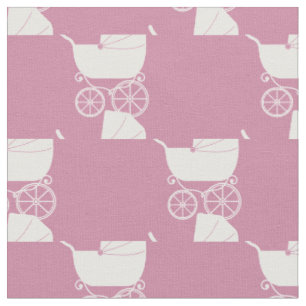 Antiker Babywagen Rosa Stoff
