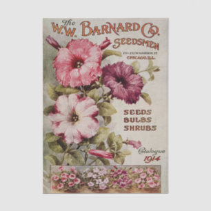 Antiker Barnard-Blumenkatalog 1914 Druck Seidenpapier