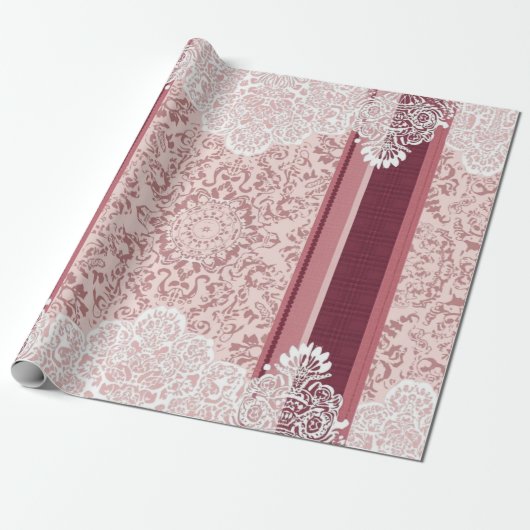 Antiker barocker Damast Geschenkpapier (Ungerollt)
