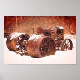 Antiker Bauerntraktor Poster