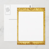 Antiker Bilderrahmen mit goldenem Vintage-Scroll-D Postkarte (Vorne/Hinten)
