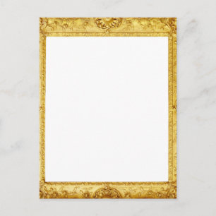 Antiker Bilderrahmen mit goldenem Vintage-Scroll-D Postkarte