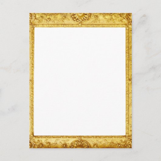 Antiker Bilderrahmen mit goldenem Vintage-Scroll-D Postkarte (Vorderseite)
