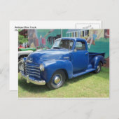 Antiker Blauer LKW Postkarte (Vorne/Hinten)