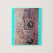 antiker blauer Patina-LKW Puzzle (Vertikal)