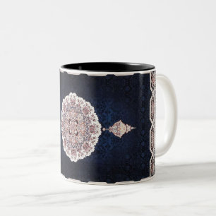Antiker blauer türkischer Perserteppich Zweifarbige Tasse